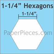 1 1/4" Hexagon, 75 Pieces