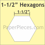 1 1/2" Hexagon, 50 Pieces