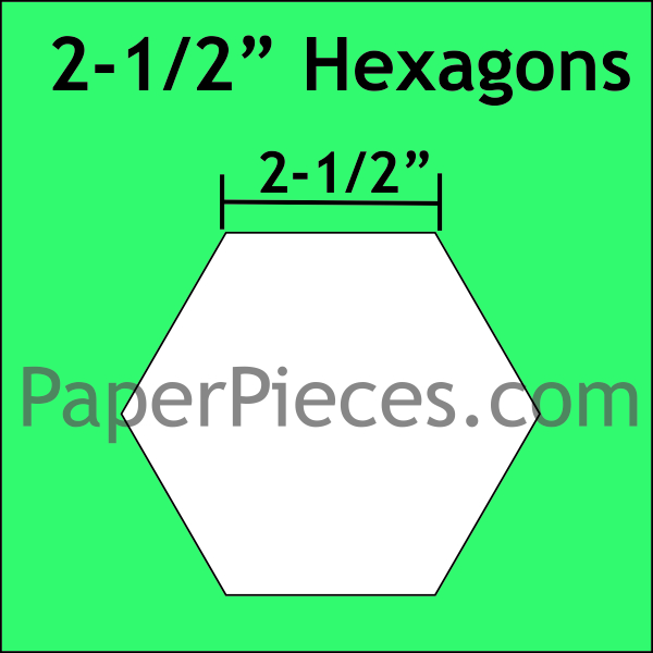 2,5" Hexagon, 25 Pieces 