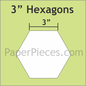 3" Hexagon, 25 Pieces