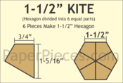 1,5" Hexagon Kite, 150 Pieces
