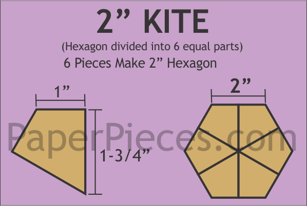 2" Hexagon Kite, 90 Pieces
