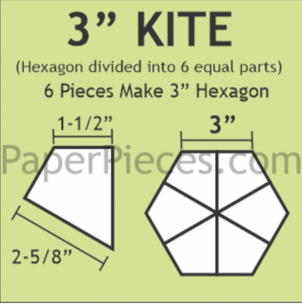 3" Hexagon Kite, 30 Pieces