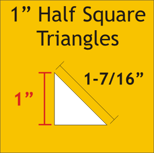 1" Half Square Triangle, 200 Pieces