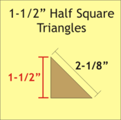 1,5" Half Square Triangle, 140 Pieces