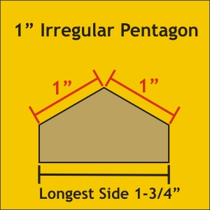 1" Irregular Pentagons, 100 Pieces