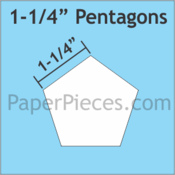 1 1/4" Pentagon, 40 Pieces