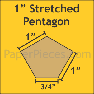 1" x 1 1/4" Stretched Pentagon, 54 Pieces