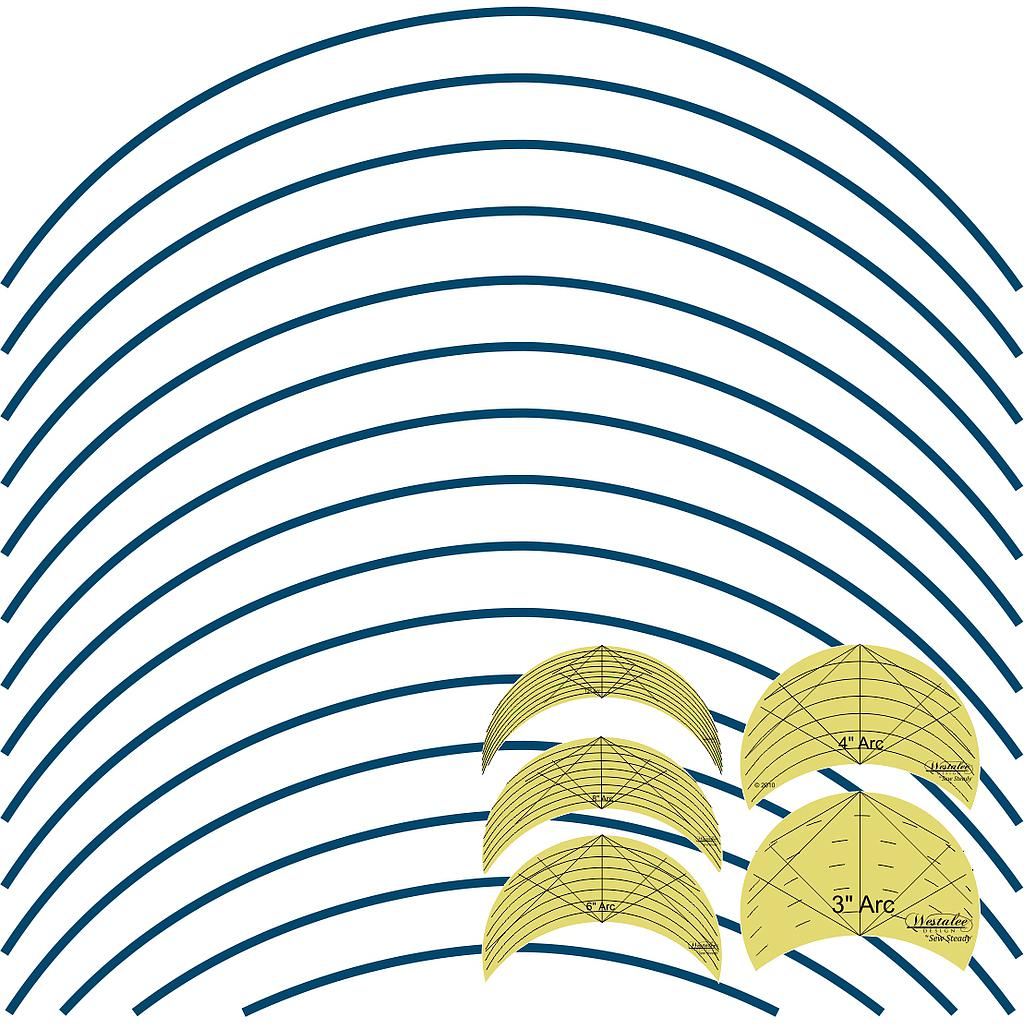 5 pc Arcs Set includes 3", 4", 6", 8", and 12" Low Shank