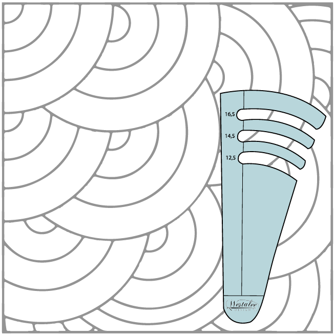 Circles on Quilts - 12.5" thru 17.5" Template 2 pc Set  Longarm