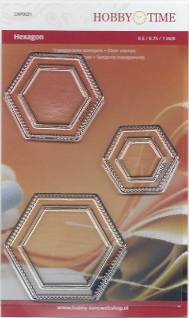 CRP0031, Hexagons in 3 sizes (0,5 inch, 0,75 inch en 1 inch) - Quiltstamps