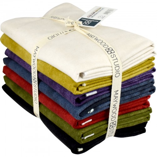 YD-MASCWWF-1, Color Wash, Flannel, Yard Bundle, Each 1 yard of 7 Colors, set 1  by Maywood Studio