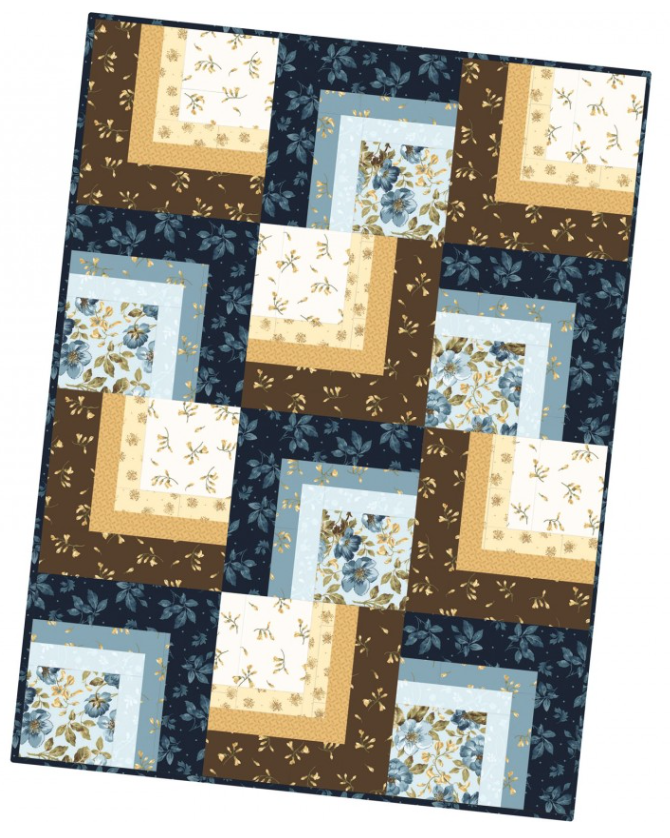 SALE! English Countryside, Corner Cabin Quilt (36" x 48")