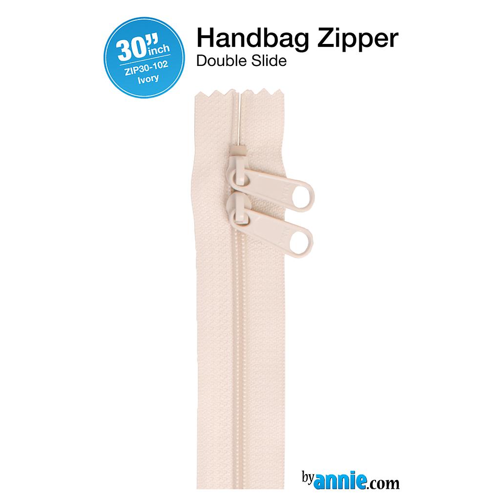ZIP30-102, 30" Handbag Zippers - Double-slide (Ivory) ByAnnie