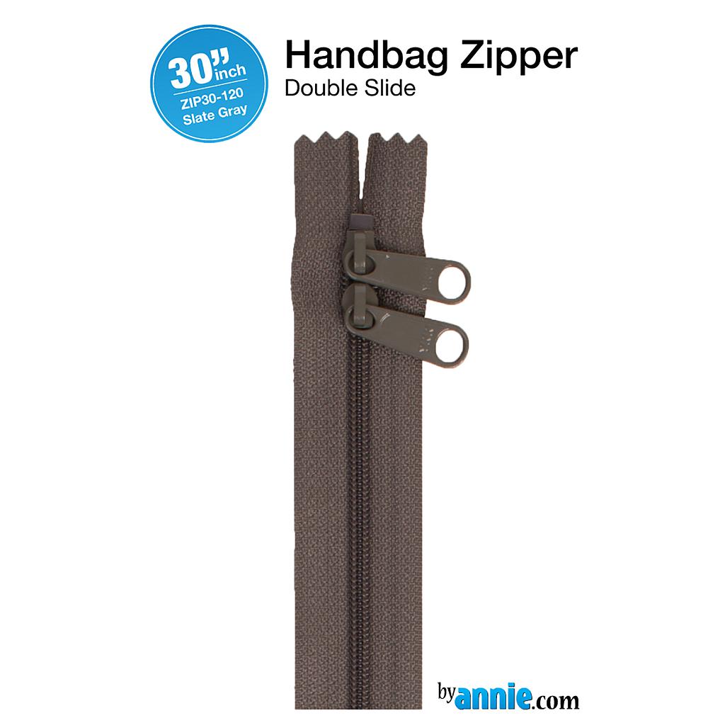 ZIP30-120, 30" Handbag Zippers - Double-slide (Slate Gray) ByAnnie
