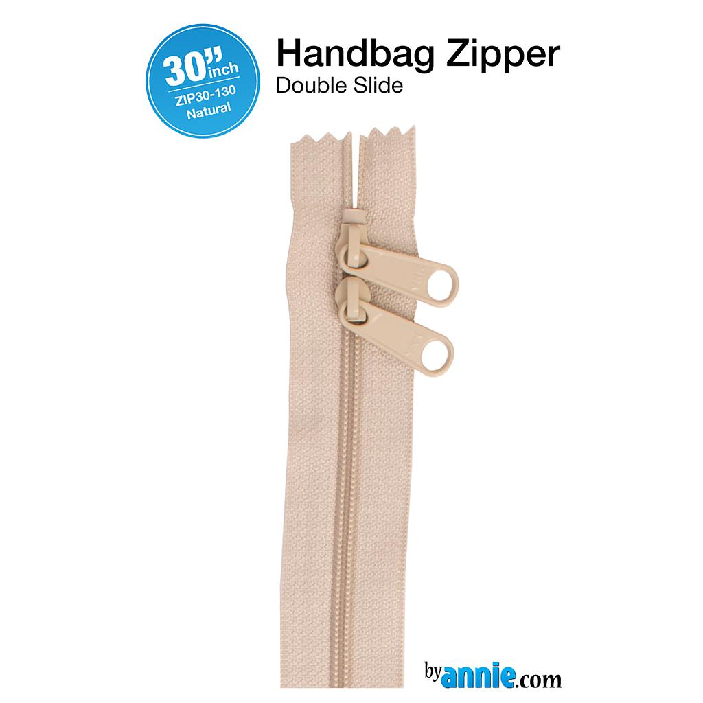 ZIP30-130, 30" Handbag Zippers - Double-slide (Natural) ByAnnie