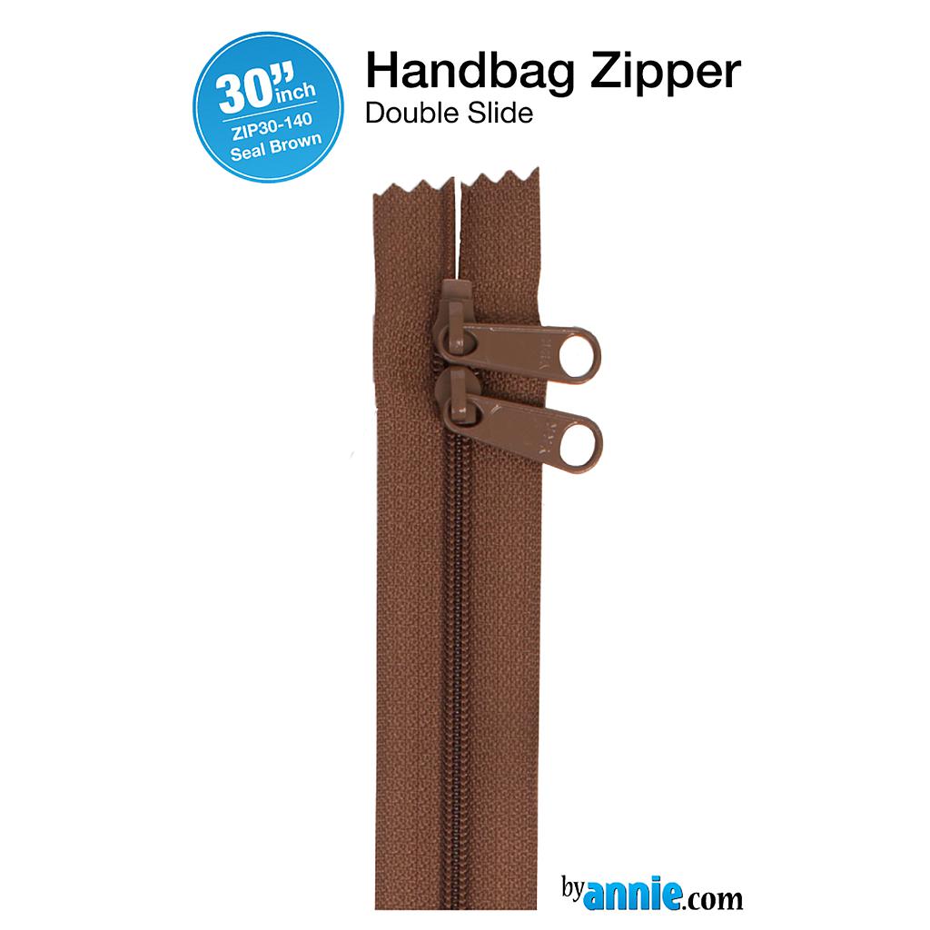 ZIP30-140, 30" Handbag Zippers - Double-slide (Seal Brown) ByAnnie