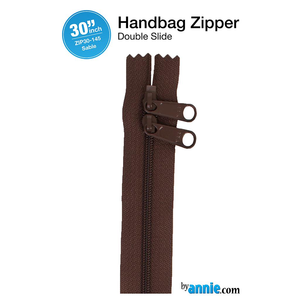 ZIP30-145, 30" Handbag Zippers - Double-slide (Sable) ByAnnie