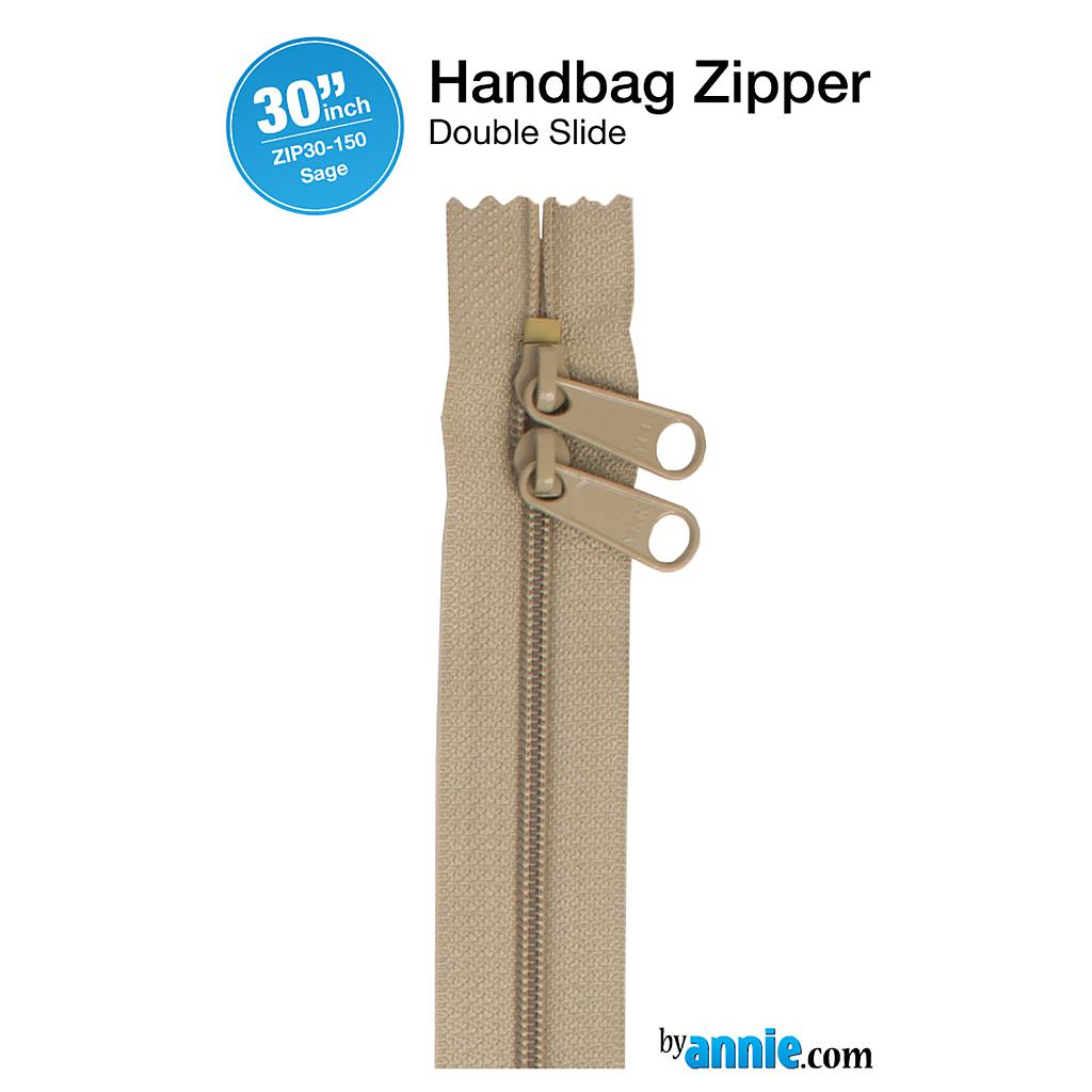 ZIP30-150, 30" Handbag Zippers - Double-slide (Sage) ByAnnie