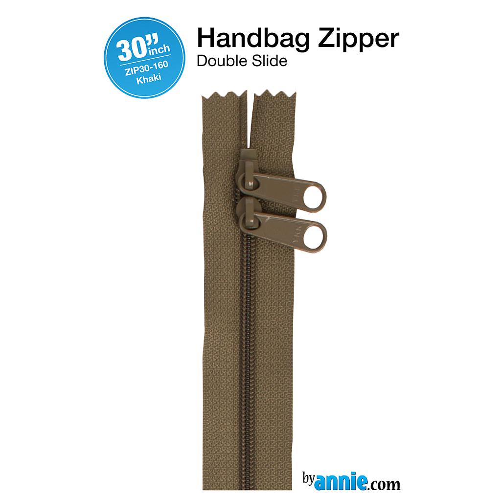 ZIP30-160, 30" Handbag Zippers - Double-slide (Khaki) ByAnnie