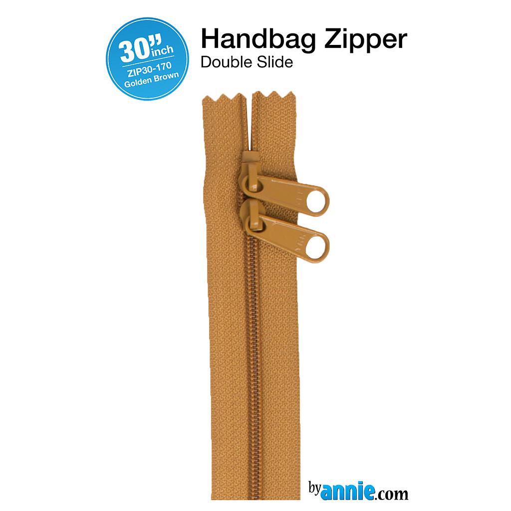 ZIP30-170, 30" Handbag Zippers - Double-slide (Golden Brown) ByAnnie