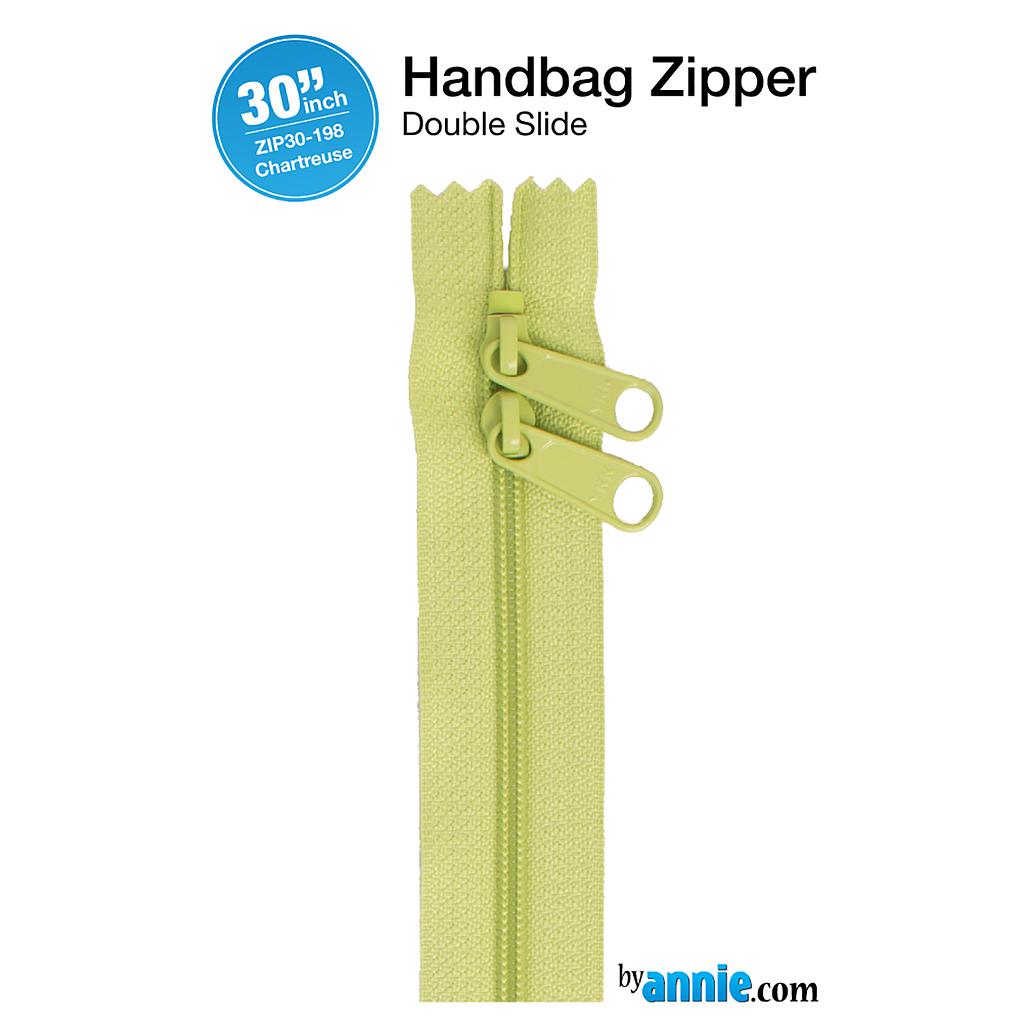 ZIP30-198, 30" Handbag Zippers - Double-slide (Chartreuse) ByAnnie