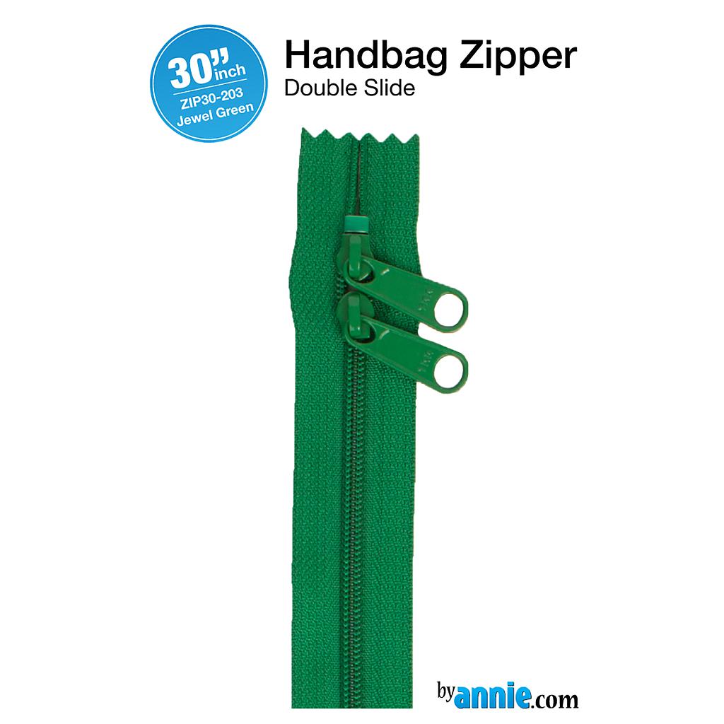 ZIP30-203, 30" Handbag Zippers - Double-slide (Jewel Green) ByAnnie