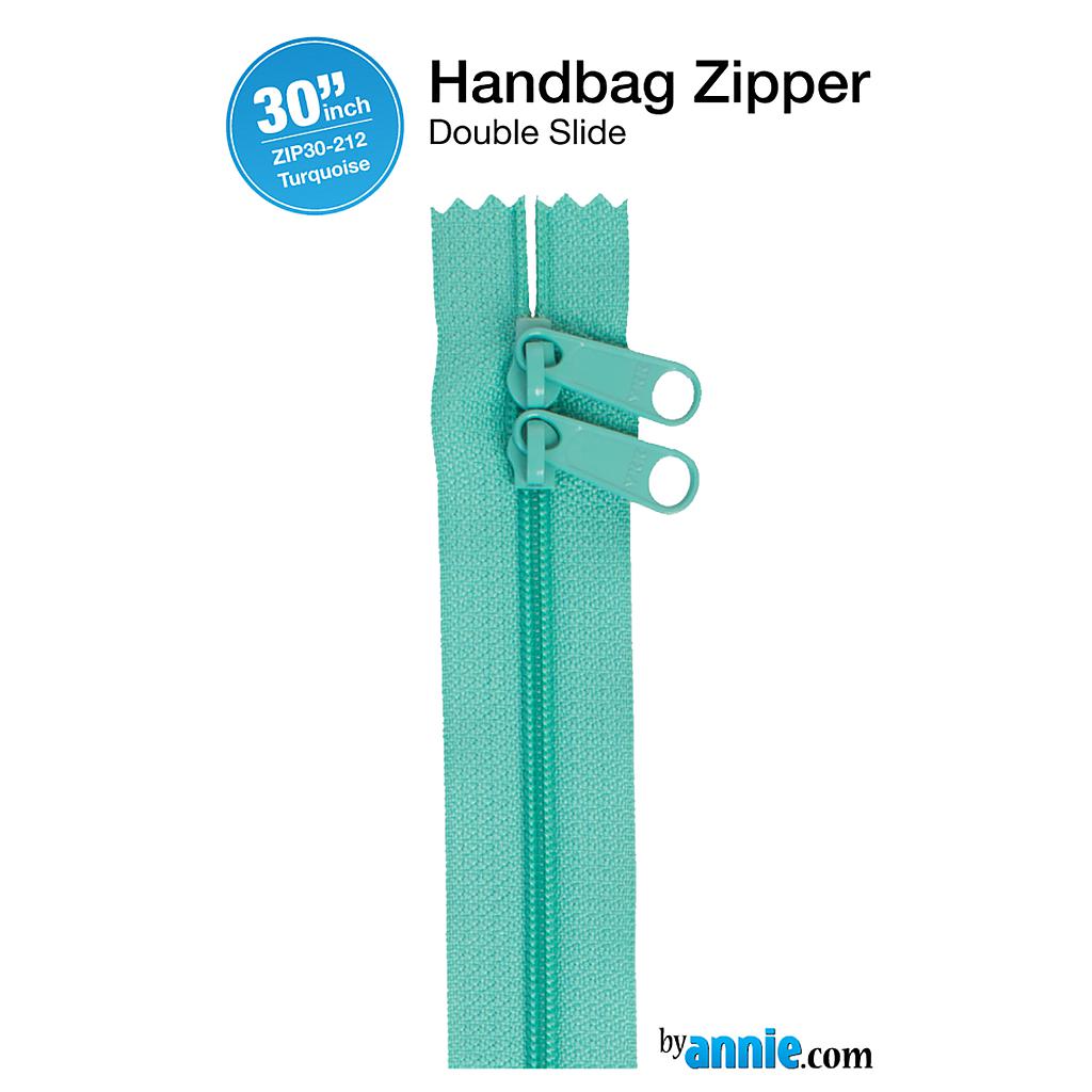 ZIP30-212, 30" Handbag Zippers - Double-slide (Turquoise) ByAnnie