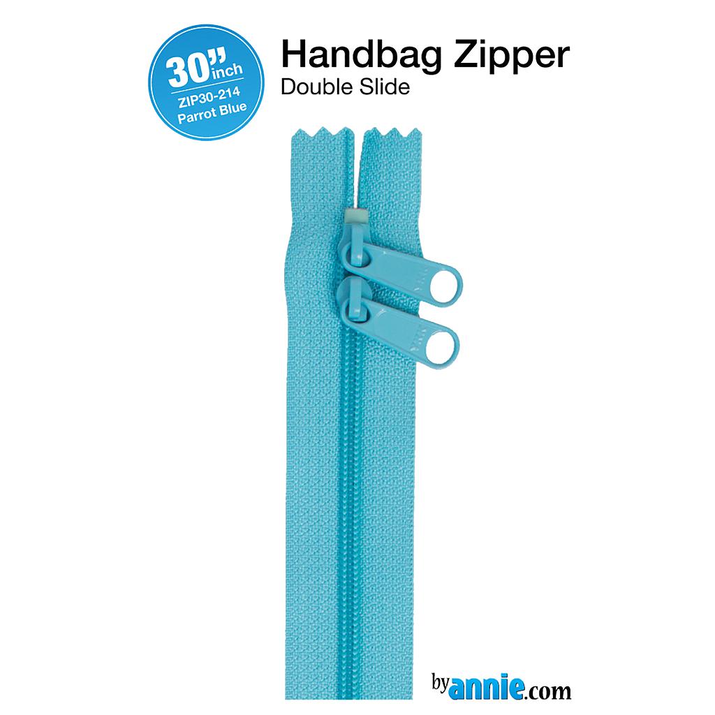 ZIP30-214, 30" Handbag Zippers - Double-slide (Parrot Blue) ByAnnie