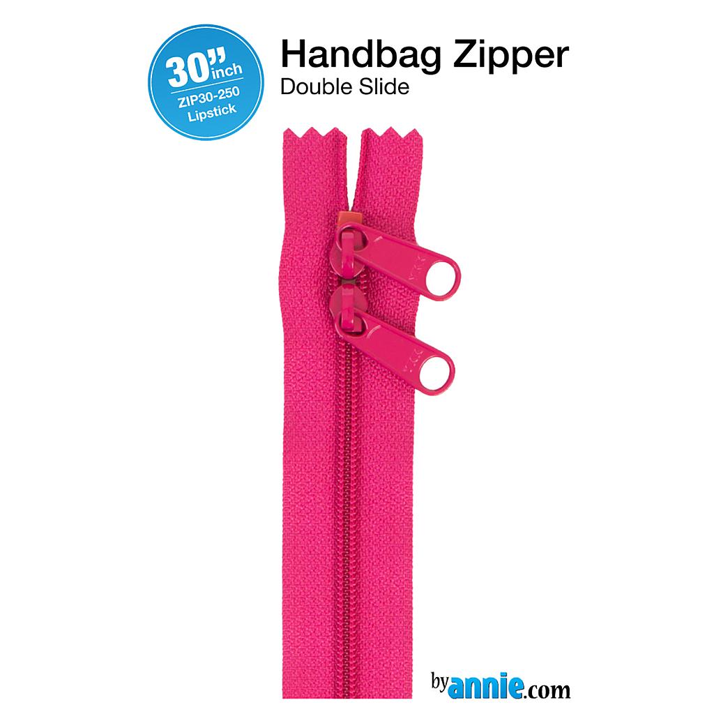 ZIP30-250, 30" Handbag Zippers - Double-slide (Lipstick) ByAnnie