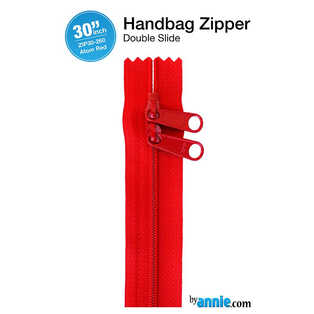 ZIP30-260, 30" Handbag Zippers - Double-slide (Atom Red) ByAnnie