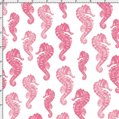 LD-692-116, Seahorses Pink Fabric by Loralie Designs, SALE!