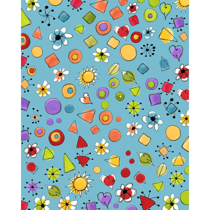 LD-692-296, Joy Dots Turquoise by Loralie Designs, STOCK