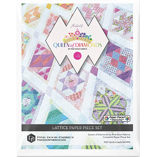 Queen of Diamonds: Lattice + Corner Stone Paper Pieces Only Queen of Diamonds: Lattice + Corner Stone Paper Pieces Only
